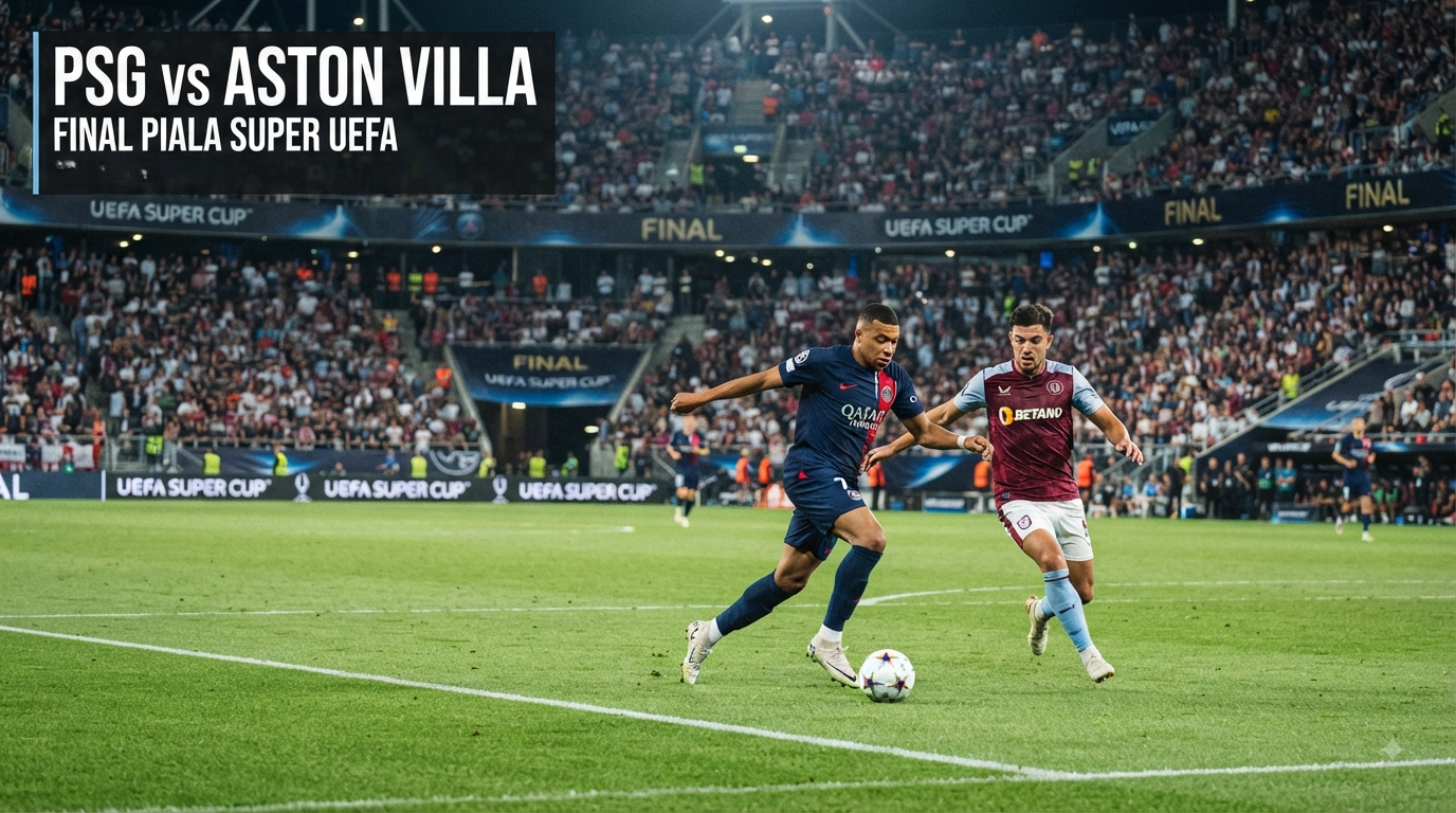 Tigoals Hadirkan PSG vs Aston Villa Final Piala Super UEFA Dini Hari Ini Pukul 02.00 WIB – Duel Besar Eropa Siap Memperebutkan Gelar Super Cup